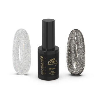 Gel Polish Flash! Top No Wipe Silver 10ml